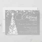 Invitation Élégant Argent Chatoyant Noël Arbre vacances (Devant)