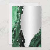 Invitation Élégant Argent Emerald Green Agate 30e anniversair (Dos)