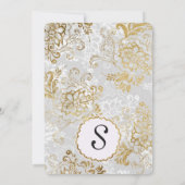 Invitation Elégant Argent Or et Gris Floral Sweet 16 (Dos)