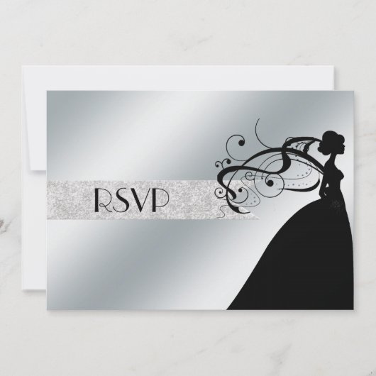 Invitation Elégant Argent RSVP (Devant)