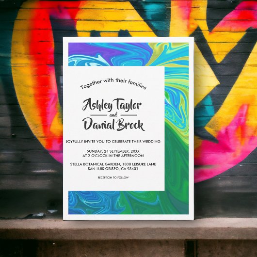 Invitation Élégant Art Abstrait moderne Mariage artistique mo