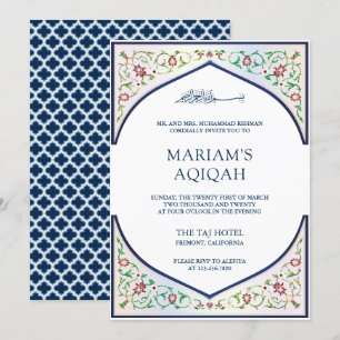 Invitation Élégant Art Mosaïque Persan Aqiqah Islamique