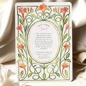 Invitation Elegant Art Nouveau Coral Lily Wedding Invite