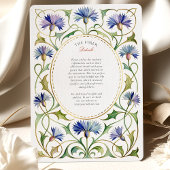 Invitation Elegant Art Nouveau Cornflower Gold Wedding