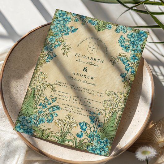 Invitation Elegant Art Nouveau Floral Wedding