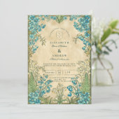 Invitation Elegant Art Nouveau Floral Wedding (Debout devant)