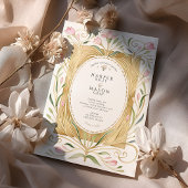 Invitation Elegant Art Nouveau Freesias Wedding Invite