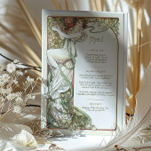 Invitation Elégant Art Nouveau Mariage Menu Dîner Mucha
