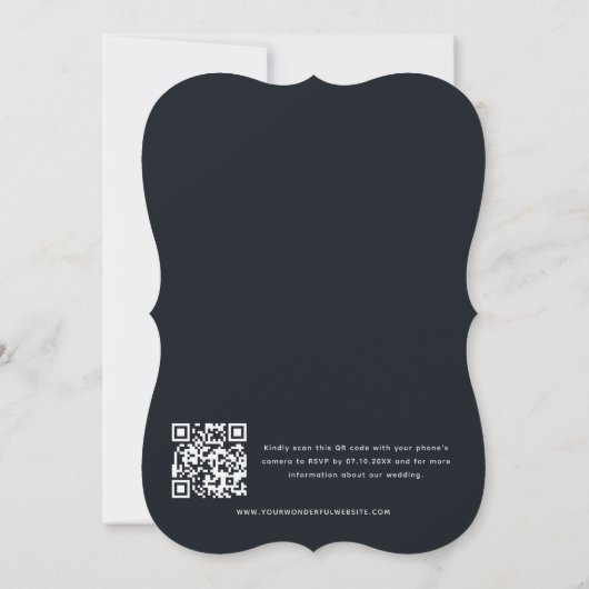 Invitation Élégant Art Nouveau Owls QR Code Mariage (Dos)