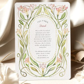 Invitation Élégant Art Nouveau Peach Lily Mariage