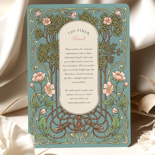 Invitation Elegant Art Nouveau Pinnk Lily Wedding