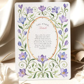 Invitation Élégant Art Nouveau Purple Freesias Mariage