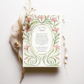 Invitation Élégant Art Nouveau Rose Lily Mariage