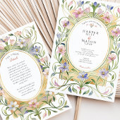 Invitation Elegant Art Nouveau Spring Floral Gold Wedding