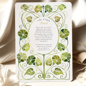 Invitation Elégant Art Nouveau Verdure Mariage de Foliage