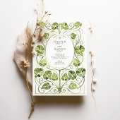 Invitation Elégant Art Nouveau Verdure Mariage de Foliage