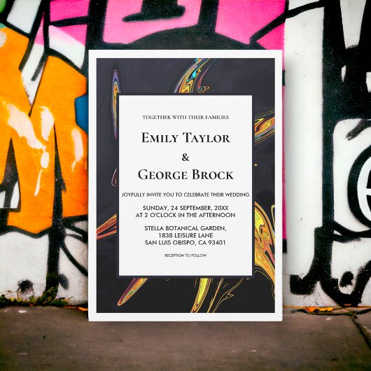 Invitation Elégant Artsy Abstrait moderne minimal chic Mariag