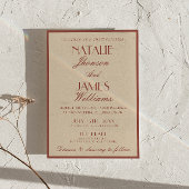 Invitation Élégant Auburn Cuivre Vieille Fortune Code QR Mari