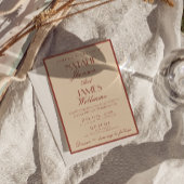 Invitation Élégant Auburn Cuivre Vieille Fortune Code QR Mari