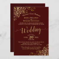 Élégant Auburn & Gold Virtual Mariage Livestream