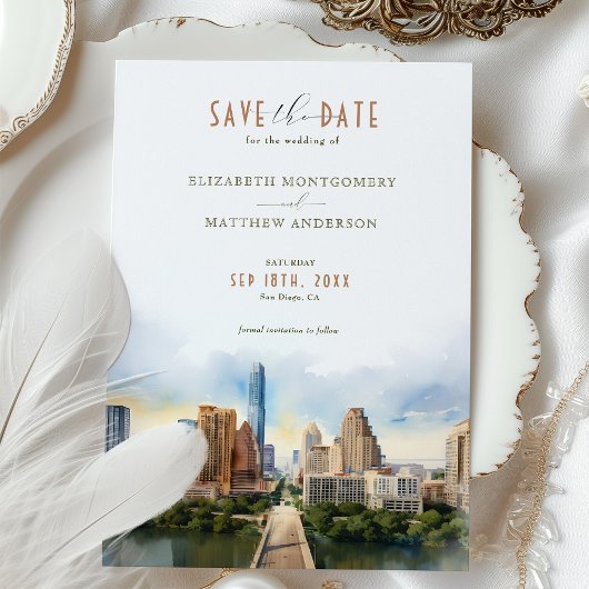 Invitation Elegant Austin, Texas Save-the-Date