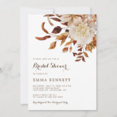 Invitation Elégant automne aquarelle Fête des mariées botaniq (Devant)
