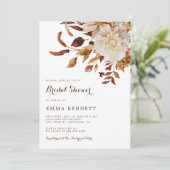 Invitation Elégant automne aquarelle Fête des mariées botaniq (Debout devant)