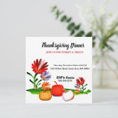 Invitation Élégant automne automne Citrouille Floral Thanksgi (Debout devant)