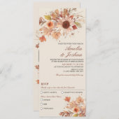 Invitation Élégant automne automne Mariage d'aquarelle floral (Devant / Derrière)