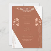 Invitation Elégant Automne Deux Couleurs Côté Floral Invitati (Devant)