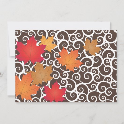 Invitation Élégant automne Feuilles d'automne Mariage Fête de (Dos)