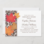 Invitation Élégant automne Feuilles de torrents automne Dîner (Devant)