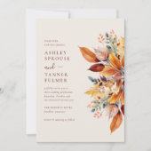 Invitation Élégant automne Feuilles Mariage automne (Devant)