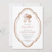 Invitation Elégant automne Floral Bourgogne Baby shower Invit (Devant)