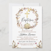 Invitation Élégant Automne Floral Wreath Citrouille Automne B (Devant)