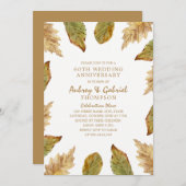 Invitation Élégant automne laisse 60e anniversaire de Mariage (Devant / Derrière)