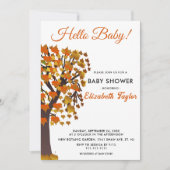 Invitation Élégant automne laisse arbre Baby shower romantiqu (Devant)