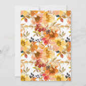 Invitation Élégant automne laisse Floral Thanksgiving Dîner (Dos)