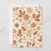 Invitation Élégant automne part Thanksgiving Dîner (Dos)