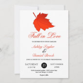 Invitation Élégant automne rouge Feuilles Boho automne Mariag (Devant)