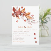 Invitation Élégant Automne ton Terre Terracotta Mariage (Debout devant)