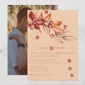 Invitation Élégant Automne ton Terre Terracotta Mariage (Devant / Derrière)