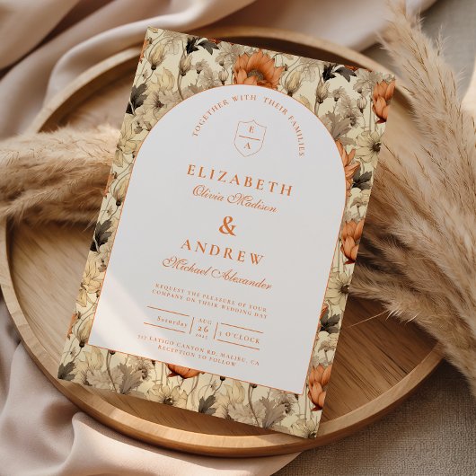 Invitation Elegant Autumn Botanical Wedding