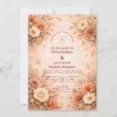 Invitation Elegant Autumn Flower Wedding (Devant)