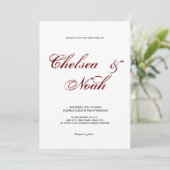 Invitation Élégant avec texte calligraphique rouge bordeaux (Debout devant)