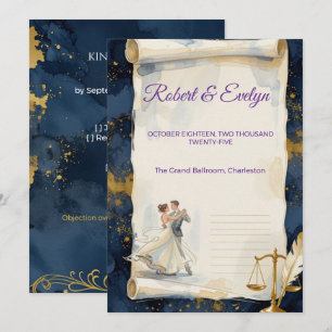 Invitation Élégant avocat danse aquarelle mariage