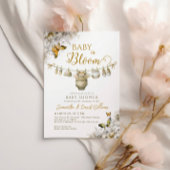 Invitation Elegant Baby in Bloom Floral Clothes Baby Shower