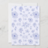 Invitation Elégant Baby shower à motif floral bleu neutre (Dos)