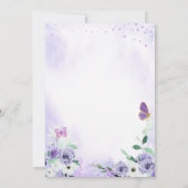 Invitation Élégant Baby shower à papillon violet et or (Dos)