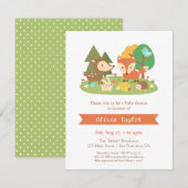 Invitation Élégant Baby shower animal de bois (Devant / Derrière)